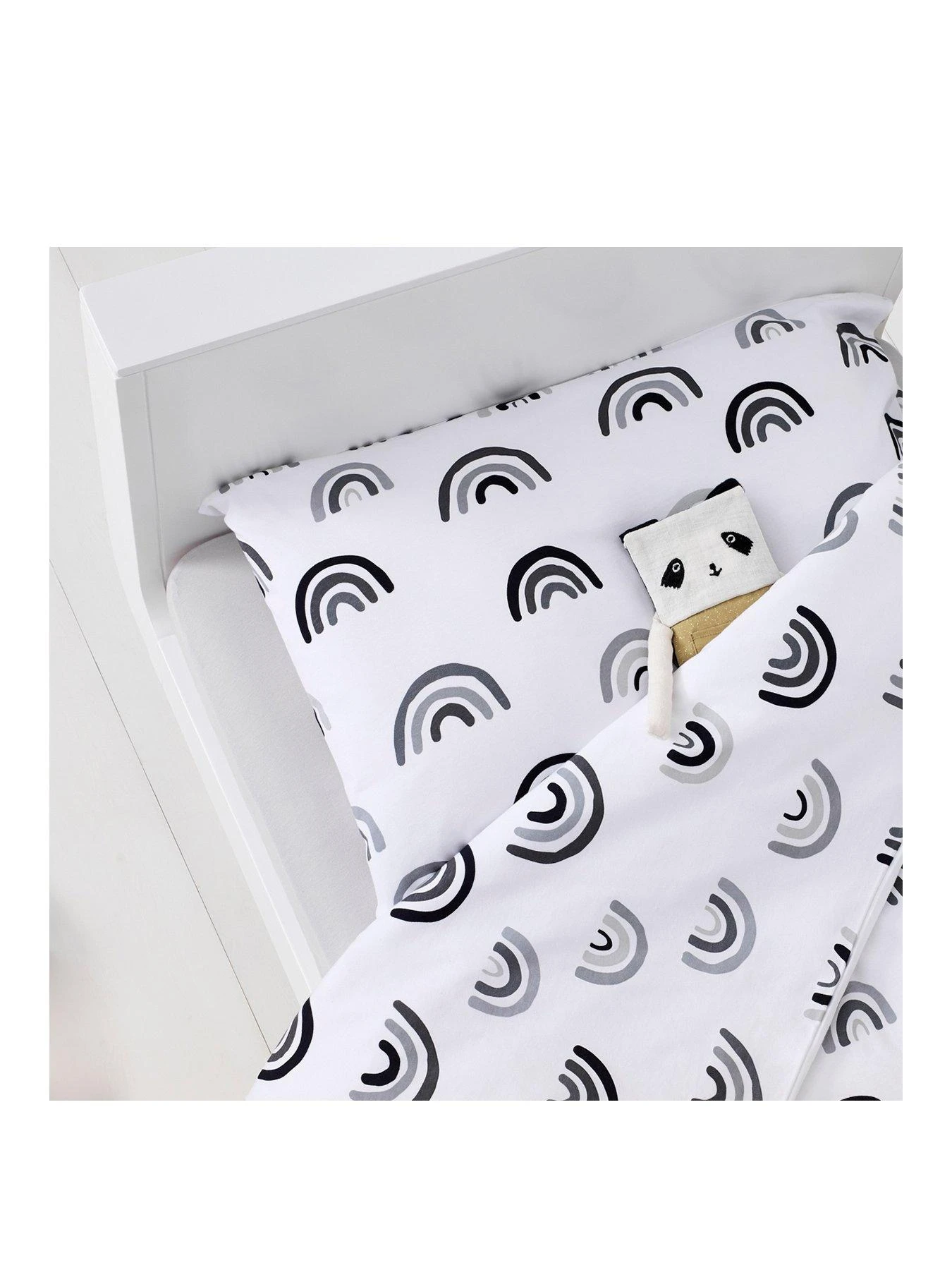Snuz Cot Duvet Cover & Pillowcase Set - Mono Rainbow 2 Snuz Cot Duvet Cover & Pillowcase Set - Mono Rainbow - Image 2