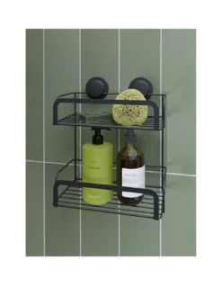 Croydex Stick 'n' Lock 2 Tier Cosmetic Basket