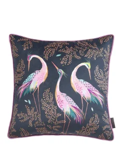 Sara Miller  Dancing Cranes Velvet Cushion
