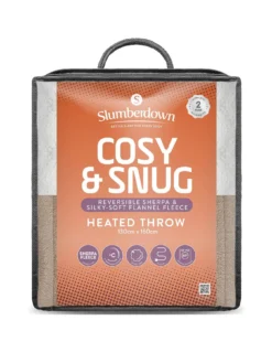 Slumberdown Cosy & Snug Sherpa Fleece Heated Throw